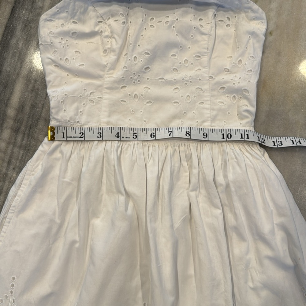 Abercrombie & fitch XS fit and flare halter mini dress cotton eyelet - Picture 3 of 16